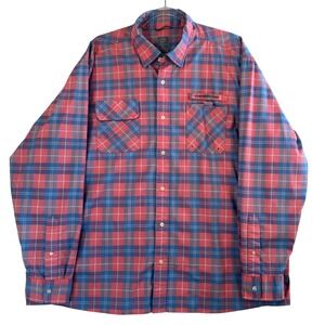 Vineyard Vines XXL Harbor Shirt Coral Blue Plaid Long Sleeve Stretch Button Prep